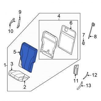 New OEM Rear Right Seat Back Cushion Cover Fits, 2004 Chrysler Pacifica - Part # YM701DVAA