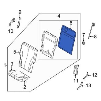 New OEM Center Right Seat Back Panel Fits, 2007-2008 Chrysler Pacifica - Part # YM601J3AA