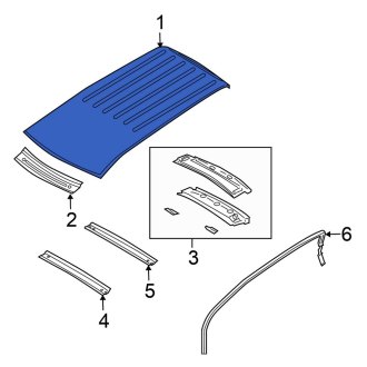 New OEM Roof Panel Fits, 2007-2008 Chrysler Pacifica - Part # 5054399AA