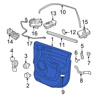 New OEM Front Right Inner Door Interior Trim Panel Fits, 2006 Chrysler Pacifica - Part # 1BF061L2AB