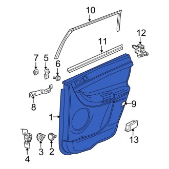 New OEM Rear Right Inner Door Interior Trim Panel Fits, 2004 Chrysler Pacifica - Part # YP641P7AA