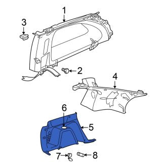 New OEM Rear Left Lower Interior Quarter Panel Trim Panel Fits, 2005 Chrysler Pacifica - Part # XL67TL2AE