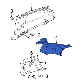 New OEM Rear Left Lower Interior Quarter Panel Trim Panel Fits, 2004 Chrysler Pacifica - Part # TW431P2AE