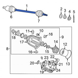 New OEM Rear Right CV Axle Assembly Fits, 2007-2008 Chrysler Pacifica - Part # 5110028AD