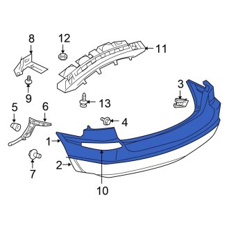 New OEM Rear Upper Bumper Cover Fits, 2007-2008 Chrysler Pacifica - Part # 68017815AA