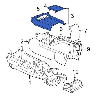 New OEM Center Console Trim Panel Fits, 2004-2005 Chrysler Pacifica - Part # UD82XDVAD