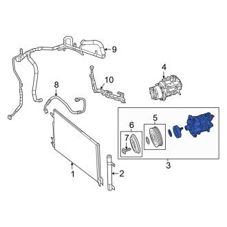 New OEM A/C Compressor Fits, 2017-2024 Chrysler Pacifica - Part # 68225206AF