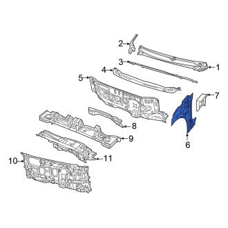 New OEM Front Left Cowl Side Panel Fits, 2021-2024 Chrysler Pacifica - Part # 68421203AA