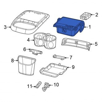 New OEM Console Compartment Fits, 2017-2020, 2022-2024 Chrysler Pacifica - Part # 6EG66DX9AE