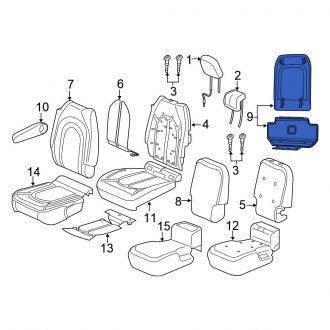 New OEM Front Seat Back Panel Fits, 2017-2024 Chrysler Pacifica - Part # 5RT11PD2AE