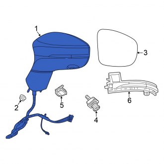 New OEM Front Right Door Mirror Fits, 2020-2024 Chrysler Pacifica - Part # 6WZ12JSCAA