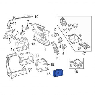 New OEM Rear Left Rearward Interior Quarter Panel Trim Panel Insert Fits, 2021-2024 Chrysler Pacifica - Part # 5SP35DX9AL