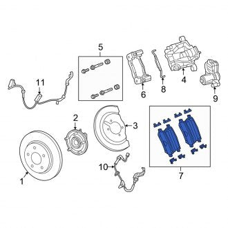 New OEM Rear Disc Brake Pad Set Fits, 2017-2020 Chrysler Pacifica - Part # 68318171AB