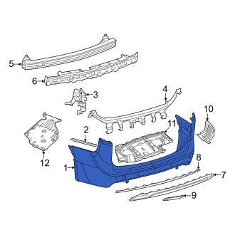 New OEM Rear Bumper Cover Fits, 2023-2024 Chrysler Pacifica - Part # 68650600AB