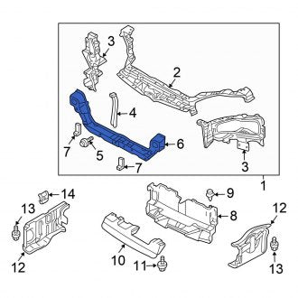 New OEM Front Lower Radiator Support Tie Bar Fits, 2003-2005 Chrysler Sebring - Part # MR954935