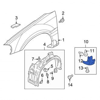 New OEM Right Fender Molding Fits, 2003-2005 Chrysler Sebring - Part # MR655073