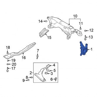 New OEM Front Right Steering Knuckle Fits, 2001-2005 Chrysler Sebring - Part # MR369822