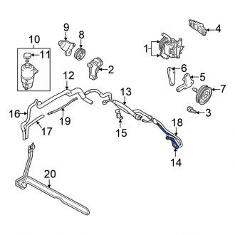 New OEM Power Steering Pressure Hose Fits, 2001-2005 Chrysler Sebring - Part # MR272247