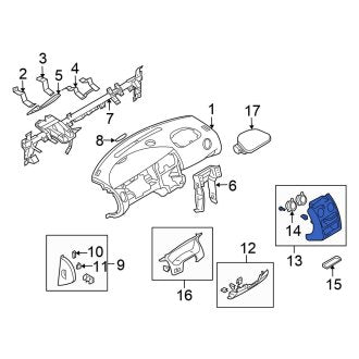 New OEM Instrument Panel Trim Panel Fits, 2004-2005 Chrysler Sebring - Part # MR649502