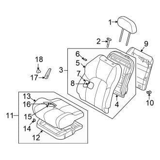 New OEM Front Left Seat Cushion Foam Fits, 2001-2002 Chrysler Sebring - Part # MR611322