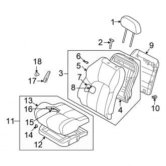 New OEM Front Right Seat Cushion Foam Fits, 2003-2005 Chrysler Sebring - Part # MR958982XA