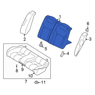 New OEM Rear Left Inner Seat Back Assembly Fits, 2001-2002 Chrysler Sebring - Part # MR611667