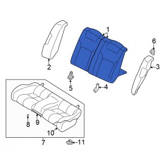 New OEM Front Left Seat Back Assembly Fits, 2001 Chrysler Sebring - Part # MR611385