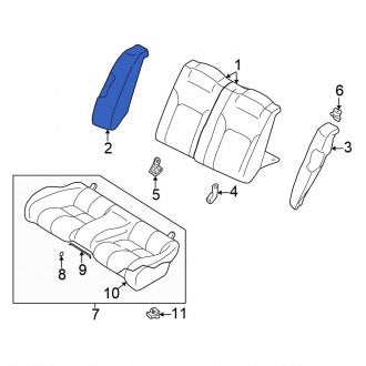 New OEM Front Left Seat Back Assembly Fits, 2003-2005 Chrysler Sebring - Part # MR958989XA