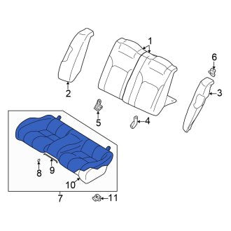 New OEM Rear Seat Cushion Foam Fits, 2001-2002 Chrysler Sebring - Part # MR611815