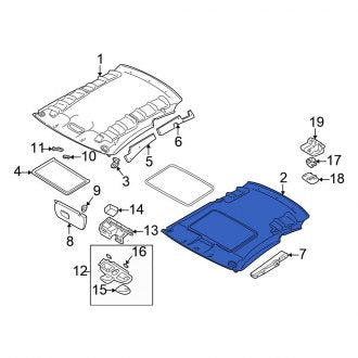 New OEM Headliner Fits, 2001-2002 Chrysler Sebring - Part # MR623084