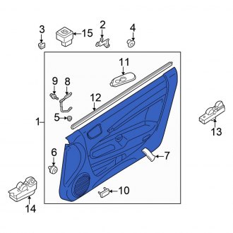 New OEM Front Left Inner Door Interior Trim Panel Fits, 2003-2004 Chrysler Sebring - Part # MR641655