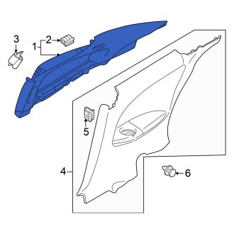 New OEM Rear Right Lower Interior Quarter Panel Trim Panel Fits, 2003-2005 Chrysler Sebring - Part # MR641720