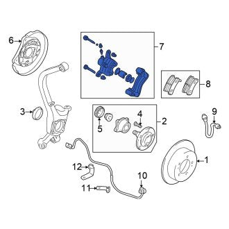 New OEM Rear Right Disc Brake Caliper Fits, 2001-2005 Chrysler Sebring - Part # 5019744AB