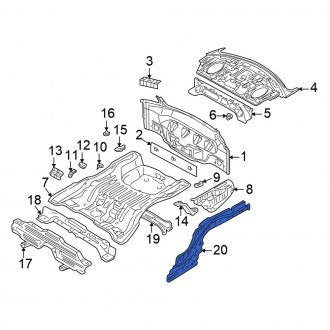 New OEM Rear Right Frame Side Member Fits, 2001-2005 Chrysler Sebring - Part # MR535268