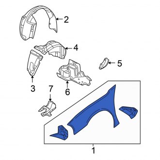 New OEM Front Right Fender Fits, 2001-2006 Chrysler Sebring - Part # 5019064AC