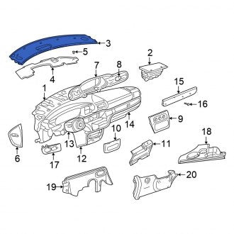 New OEM Instrument Panel Cover Fits, 2001-2006 Chrysler Sebring - Part # TC95DX9AF