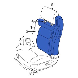 New OEM Front Left Seat Back Assembly Fits, 2001-2004 Chrysler Sebring - Part # WW431L5AA