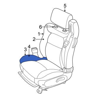 New OEM Front Left Seat Cover Fits, 2001-2004 Chrysler Sebring - Part # UQ891T5AA