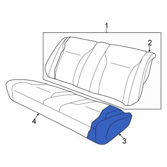 New OEM Rear Seat Cushion Foam Fits, 2001-2004 Chrysler Sebring - Part # UL571T5AA