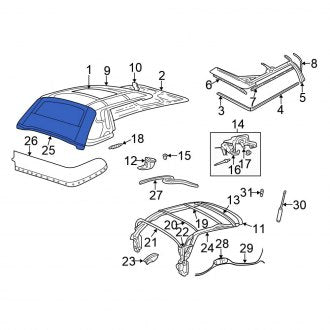 New OEM Back Glass Fits, 2005-2006 Chrysler Sebring - Part # WH231L5AA