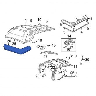 New OEM Convertible Top Tonneau Cover Fits, 2002-2003 Chrysler Sebring - Part # UP46XT1AD