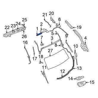 New OEM Left Convertible Top Hydraulic Cylinder Fits, 2011-2014 Chrysler 200 - Part # 68026963AA