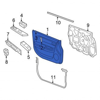 New OEM Front Right Inner Door Interior Trim Panel Fits, 2009-2010 Chrysler Sebring - Part # 1GL321DVAA