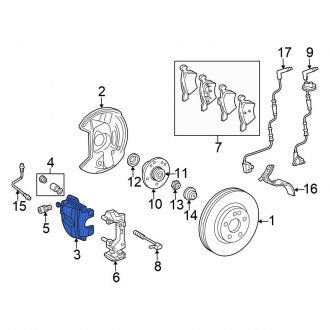 New OEM Front Right Disc Brake Caliper Fits, 2004-2008 Chrysler Crossfire - Part # 5139586AA