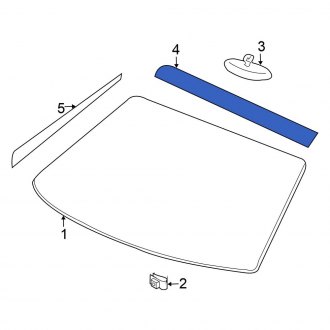 New OEM Front Upper Windshield Molding Fits, 2005-2008 Chrysler Crossfire - Part # 5PC62P41AA