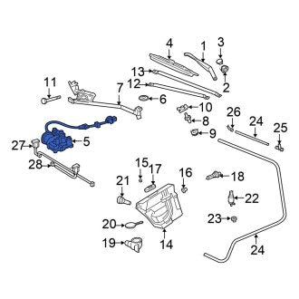 New OEM Windshield Wiper Motor Fits, 2004-2008 Chrysler Crossfire - Part # 5097935AA