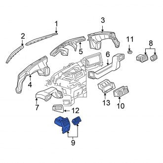 New OEM Left Outer Dashboard Air Vent Fits, 2007-2008 Chrysler Crossfire - Part # YA47BWNAA