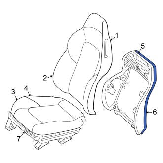 New OEM Seat Back Panel Fits, 2005-2008 Chrysler Crossfire - Part # ZV64XDVAA