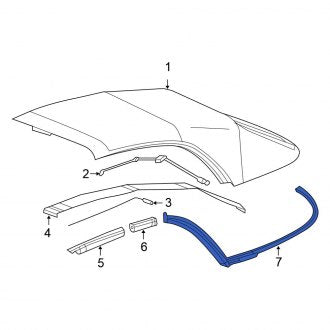 New OEM Rear Convertible Top Seal Fits, 2005-2008 Chrysler Crossfire - Part # 5175434AA