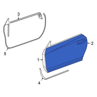 New OEM Front Left Outer Door Shell Fits, 2004-2008 Chrysler Crossfire - Part # 5101679AA